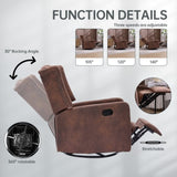 COOLMORE Recliner Chair,360 Degree Swivel Nursery Chair,Glider Chair,Modern Small W1539P151223