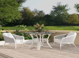 Rowan 30.5 Rope Barrel Back Patio Accent Arm Chair, Set of 2, Optic White Acrylic B2719P245980