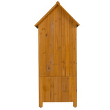 ZNTS 30.3"L X 21.3"W X 70.5"H Outdoor Storage Cabinet Tool Shed Wooden Garden Shed Natural W142267667