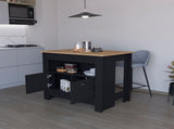 Black 2-Door Kitchen Island B062P175038