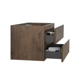 ZNTS Alice-36W-105,Wall mount cabinet WITHOUT basin,Walnut color,With two drawers W1865107125