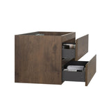 Alice-36W-105,Wall mount cabinet WITHOUT basin, Walnut color, With two drawers, Pre-assembled W1865107125