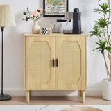 ZNTS Kitchen storage cabinets with rattan decorative doors, buffets, wine cabinets, dining rooms, W1162127385