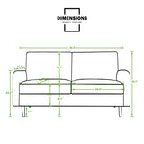 56.3" Velvet Round Arm Apartment Loveseat 98088232