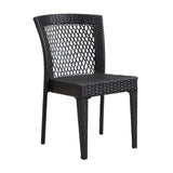 Outdoor Dining Chairs Set of 2, Stackable Chairs with UV-Resistant PE Rattan and Steel Frame, for N779P227340B