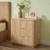 3 Drawers Drasser, 27.6'' Wide Modern Chest of Drawers Curved wave Design,Nightstand,Wood Drawer W1820P335659
