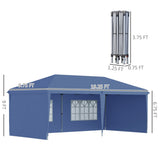 10' x 20' Pop Up Canopy party Tent with 4 Sidewalls , Blue-AS Prohibited by 66645103