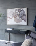47" x 35.5" Large Modern Oil Painting, Hand Painted Abstract Gray Brown Watercolor Texture W2078130307