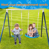 ZNTS Kids Metal Swing Set for Backyard Outdoor Playground Two Functional Swing Set For Kids Outdoor W1262P168481