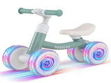 4 Wheel Kids Balance Bike with Light Up Wheels, 3 Level Adjustable Height Toddler Push Bike , No 37409164