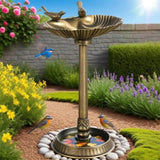 Bronze bird bath feeder with flowerpot base 90641002