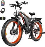 ZNTS Electric Bike 2000W Dual Motor Fat Tire 26x4 Mountain Bike[Unable to ship on weekends, please place 36741287