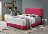1pc Modern Beautiful Pink Full Size Bedroom Platform Bed Frame PU Fabric ESFTIB807-F-SHB