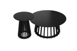 ZNTS Round Coffee Table Set of 2, Grille Molding, Suitable for Bedroom, Living Room, Balcony W688116886