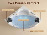 59" light luxury double corner whirlpool bathtub, 20 sets of multi-directional massage nozzles, W3605P566240