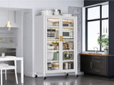 Open-door kitchen shelving Floor-to-ceiling multilevel household microwave storage cabinet bowls W509P164654