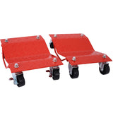 Car Dolly, Heavy Duty Wheel Dolly,4 Tire Wheel Dolly Car Stakes 6000lbs Capacity,RED W46591449