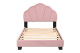 Upholstered Twin Size Platform Bed for Kids, Wooden Bed Frame with Slatted Bed Base, No Box Spring 84024553