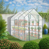 Large Walk-in Greenhouse with PE Cover & Side Windows, 12-Shelf Indoor Outdoor Portable Greenhouse 09109827