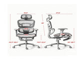 Ergonomic Mesh Office Chair with Lumbar Support, 2D Headrest & Retractable Footrest, Reclining 38412465