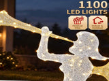 5.6FT 2-Piece 2D Christmas Light Decoration with 110 Warm White LED Lights, 30V 3.6W Christmas 71889398
