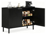 Modern 2Door Buffet Sideboard Cabinet, Elevated Base Console Storage Cabinet with Adjustable Feet & 17926874