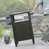 ZNTS Grill Carts Outdoor with Storage and Wheels, Whole Metal Portable Table and Storage Cabinet for BBQ, W1859P170277