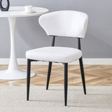 White Minimalist Ergonomic Dining Chair, With A Curved Backrest For Design,Unlocking A W1151P268065