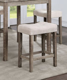 Transitional 5pc Counter Height Dining Set Gray Counter HT. Table and 4x Stools Linen-like Beige B011P230005