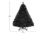 6ft Pre-Lit Artificial Christmas Tree,Hinged Black Halloween Christmas Tree with 818 Branch Tips and 92258842