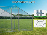 10 x 10 ft Large Metal Chicken Coop, Walk-in Poultry Cage Chicken Hen Run House with Waterproof 16911376