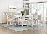 Modern Farmhouse Counter Height Chairs Set of 2 Antique White Finish Upholstered Seat Back Dining B011P416552