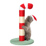 Christmas Cat Scratching Post, Cute Candy Cane Cat Scratcher with Sisal Scratching Post & Soft 87377269