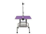 36" Folding Dog Pet Grooming Table Stainless Steel Frame Rubber Mat on Board with Adjustable Arm and 25183616