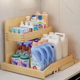 Under Sink Organizers and Storage 19" W x 21" D, 2 Tier Pull Out Cabinet Organizer with Hard Close, T3210P277246