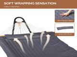 Hammock with Stand, Double-Barrel Hammock with Hammock Bed, Heavy Duty Adjustable Hammock Set for 94309265