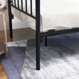 Metal Daybed Frame Multifunctional Mattress Foundation/Bed Sofa with Headboard, Twin, Black 50792419