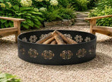 36in Fire Ring, Everlasting Flower Pattern, Round, Iron 90453931