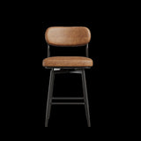 360 &deg Rotating Bar Chair Bar Stool bar stools set of 2 piece set with leather cushions and iron W1727P251187
