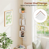 5-layer white wall mounted corner stand/bookshelf 33726356