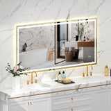 72x36" Gold Eco-Friendly Silver MirrorDual LED Light StripsFront and Back Lighting T3177P320572
