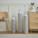 Floor Metal Vases Decorated White Metal Set of 3 gorgeous home decoration large glazed metal W2796P278066