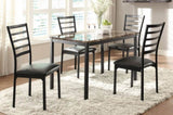 ZNTS Black Finish Side Chairs Set of 4 Metal Frame Casual Dining Furniture B011P262350