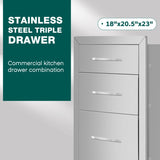 14"x20"x23" Three-layer Drawer cabinets for outdoor kitchens or courtyards W3167P303254