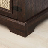 Farmhouse Rattan TV Stand Console Table for TVs up to 70 Inches, TV Console Table with 2 Storage W1758P178931