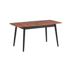 Natural and Black Dining Table with Bufferfly Extension Leaf B062P209313