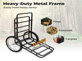 Black Game Cart with Double-Layer Structure - 2-Level Adjustment, 550 lbs Capacity, 20" Rubber 46881865