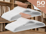 50-Count Cloud White Velvet Hangers, Space Saving 13365411