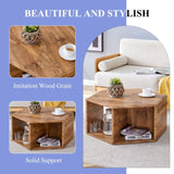 ZNTS Hexagonal MDF coffee table, characteristic pattern stickers, multi-hole design to give more storage W1151P200316