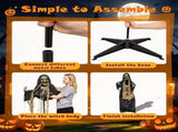 5.3 FT Standing Hunchback Witch Animatronic Halloween Decoration with Movable Head & Arms, Dual 97431426